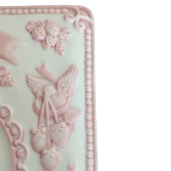 ENESCO Frame Rare Baby Baptism Bundle of Blessings Pastel Pink Ceramic 3D NWT - Picture 3 of 14